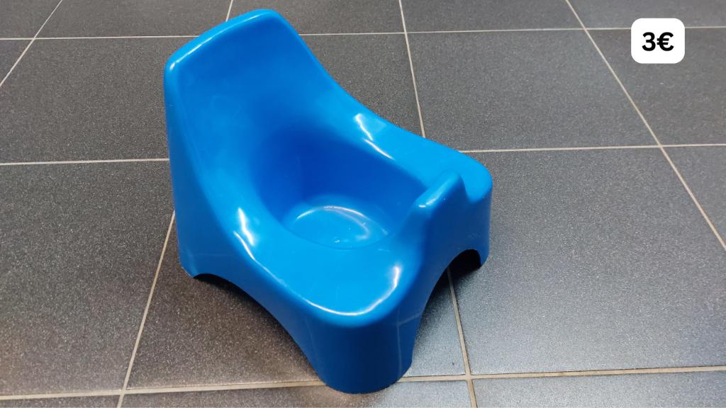 Donker blauw plas potje wc pot, Enlèvement ou Envoi, Utilisé