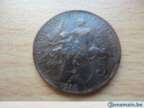 5 centimes France 1916 en très bon état - daniel dupuis, Enlèvement ou Envoi, France, 5 centimes, Série