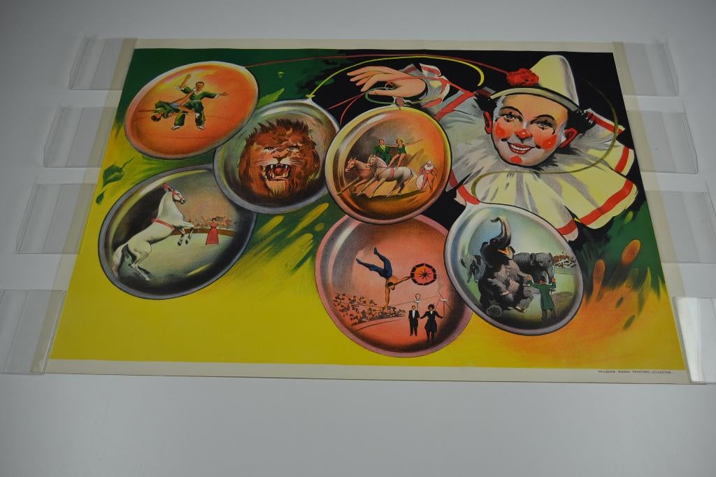 Oude Litho Circus Poster Willsons Leicester England, Ophalen of Verzenden