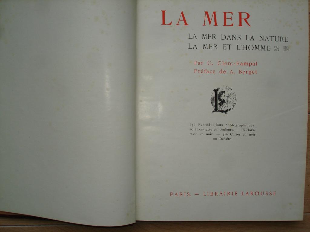 G. CLERC-RAMPAL LA MER Larousse - dans la nature et l'homme, Enlèvement ou Envoi