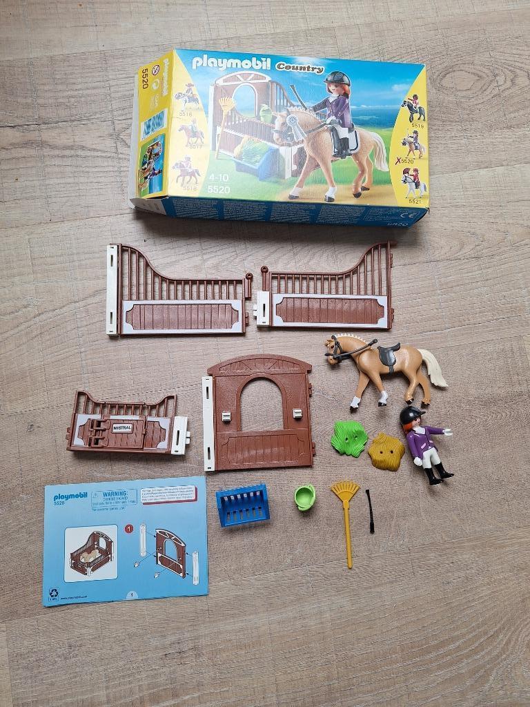 Playmobil warmbloedpaard met paardenbox, Ophalen of Verzenden, Zo goed als nieuw