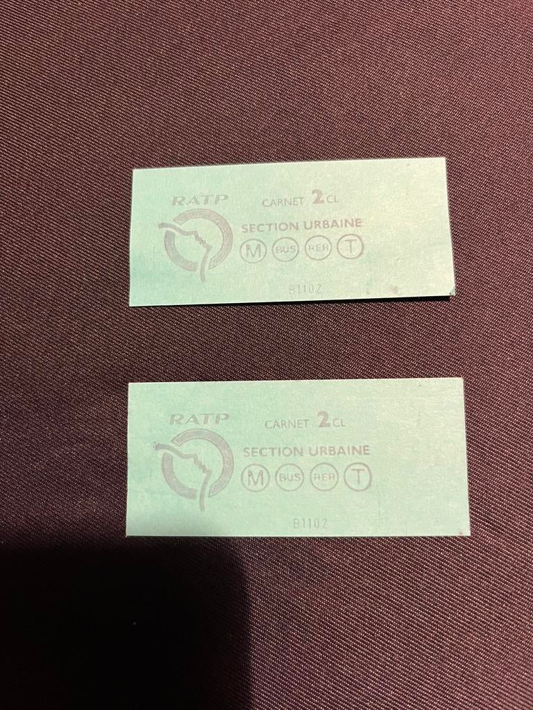 Metrotickets Parijs nieuw, Twee personen