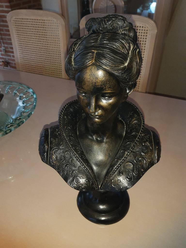Vintage - Albast Beeld Buste : Arnoldo Giannelli, Antiquités & Art, Art | Sculptures & Bois, Statue, Enlèvement ou Envoi