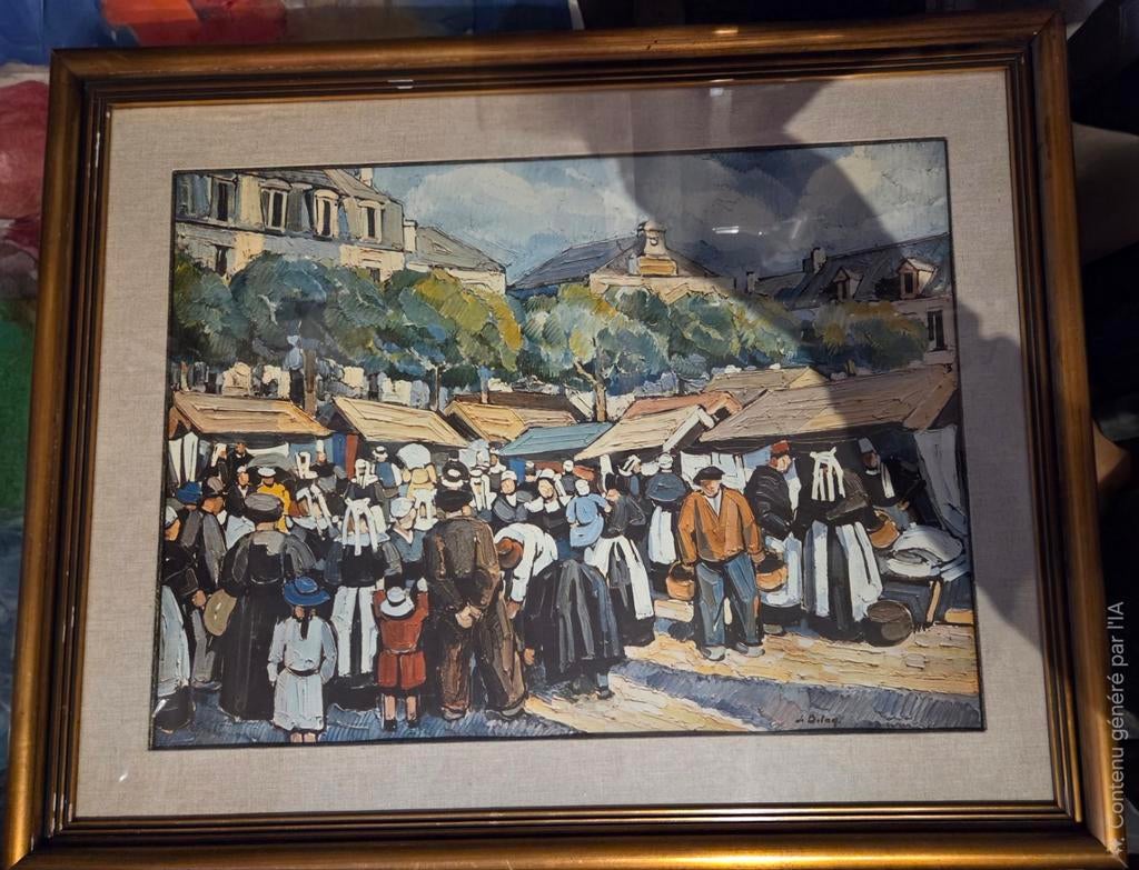 Peinture, Jour du marché à Concarneau, Enlèvement