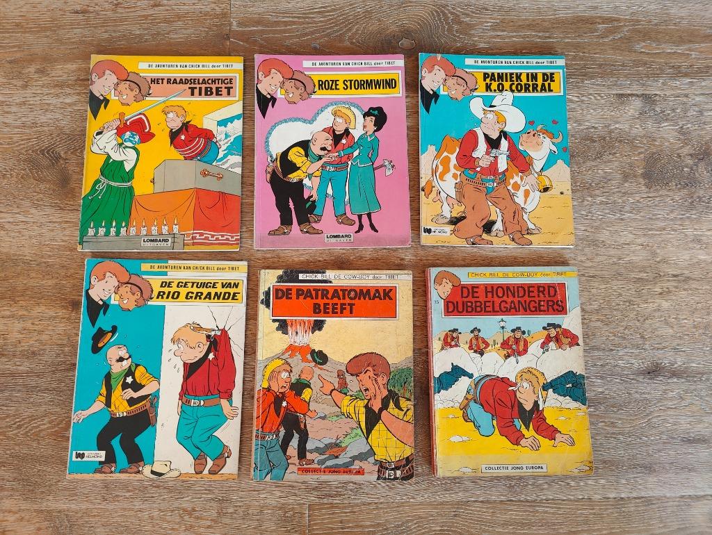 Lot 6 stripverhalen De avonturen van Chick Bill - Tibet, Ophalen of Verzenden, Gelezen