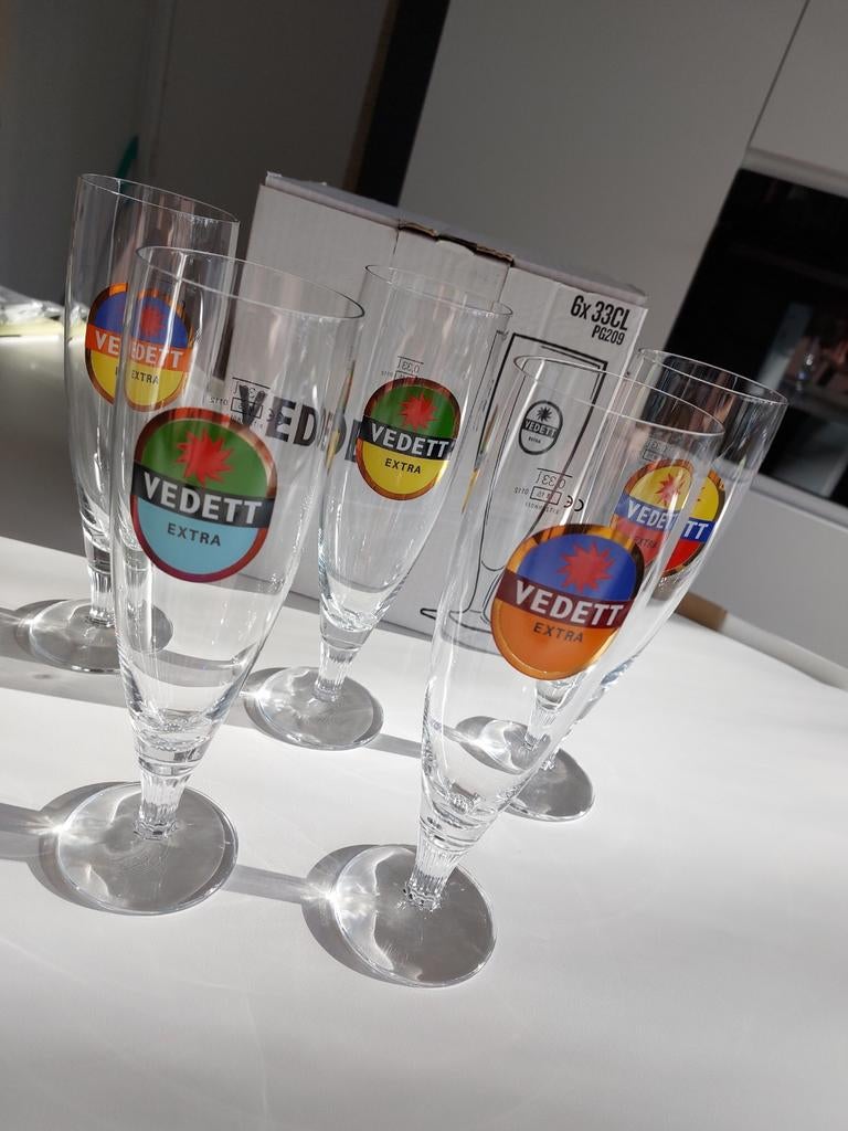 5 verres à bière Vedett Extra, Enlèvement ou Envoi, Neuf, Verre à bière