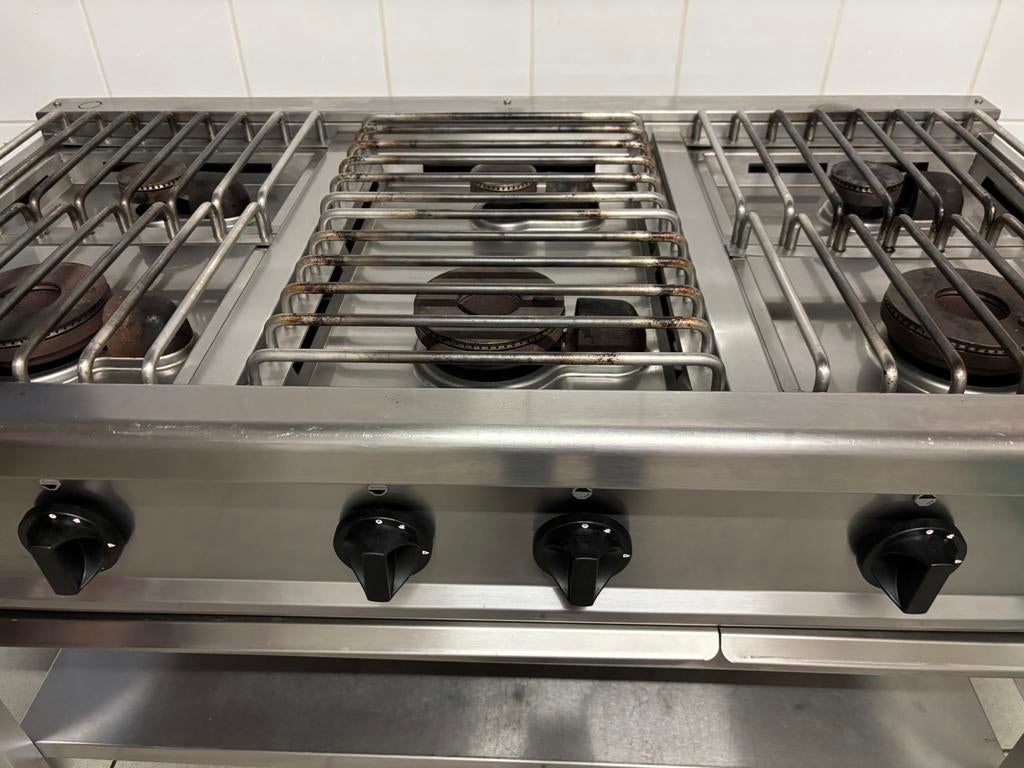 RVS Soget  professioneel gasfornuis - 6 bekken, Zakelijke goederen, Horeca | Keukenapparatuur, Ophalen, Fornuis, Frituur en Grillen