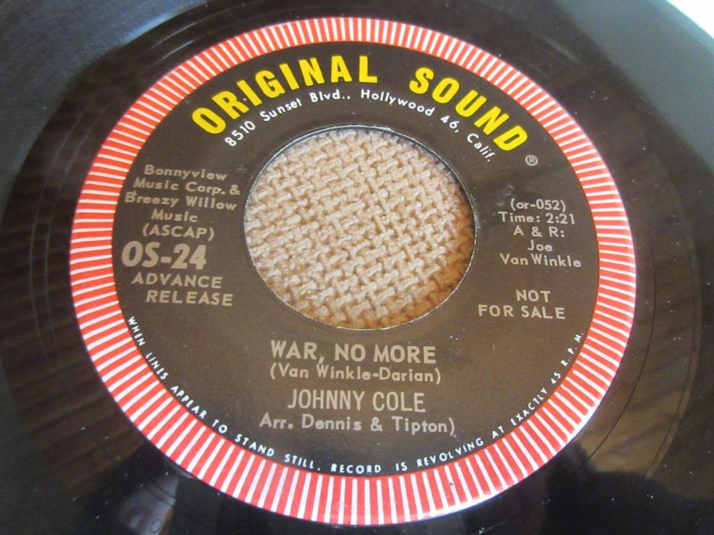 Johnny Cole - War, no more - Love of Diane, Ophalen of Verzenden, Zo goed als nieuw