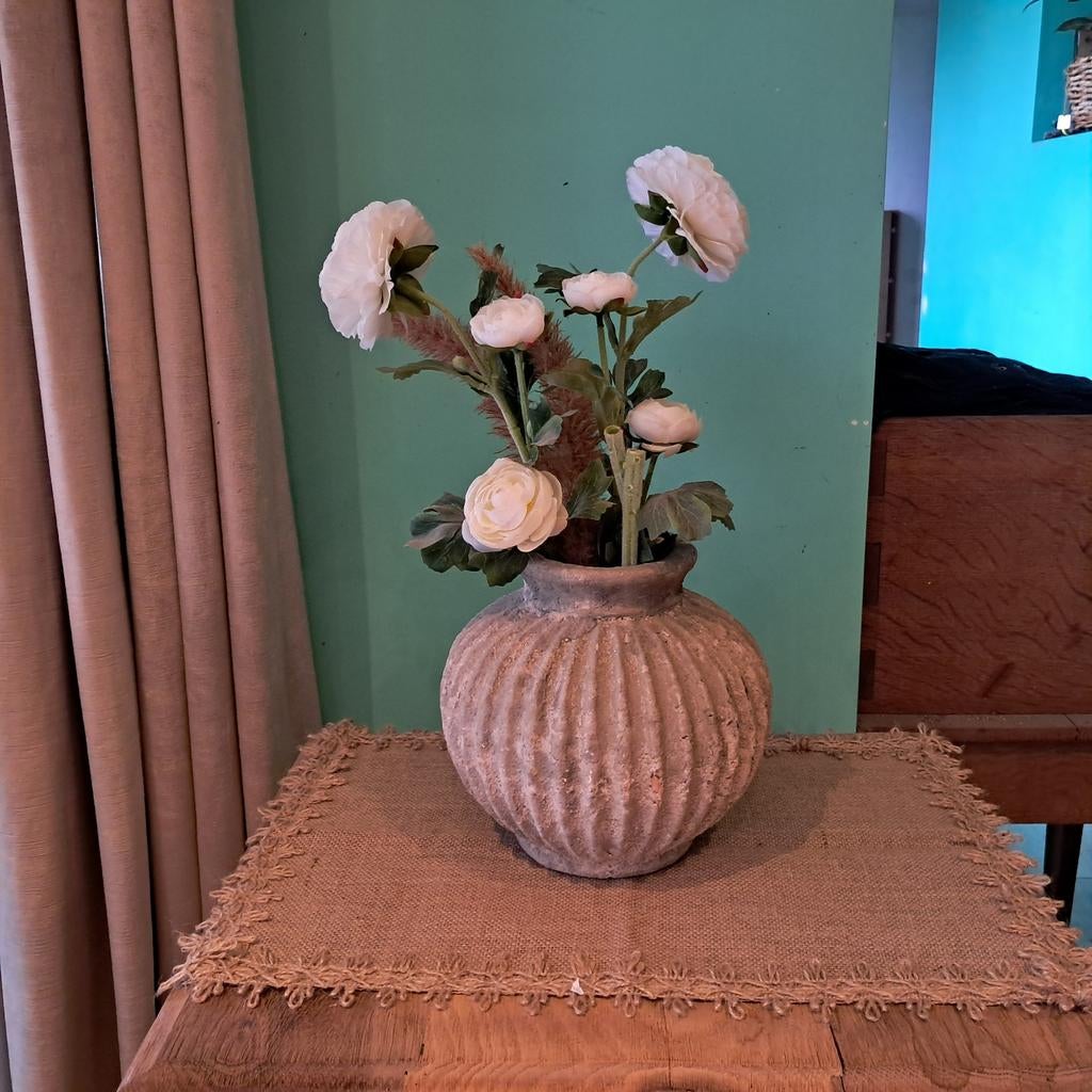 bloempot groot incl bloemen, Ophalen of Verzenden