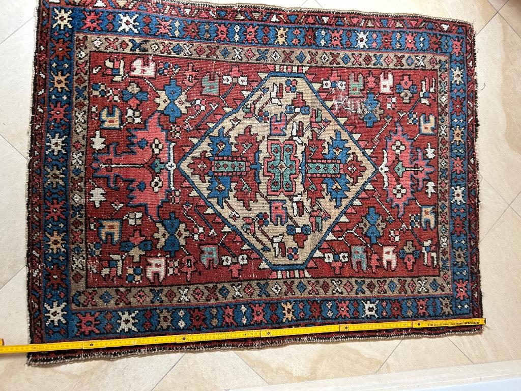 Ancien tapis  113x85cm  noué main, Maison & Meubles, 100 à 150 cm, Enlèvement, Utilisé, 50 à 100 cm