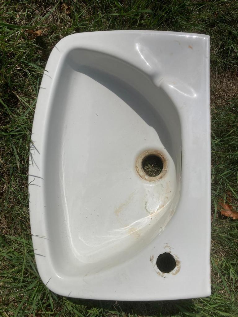 Retro handwasser voor toilet, Doe-het-zelf en Bouw, Sanitair, Ophalen, Gebruikt, Steen, Wastafel