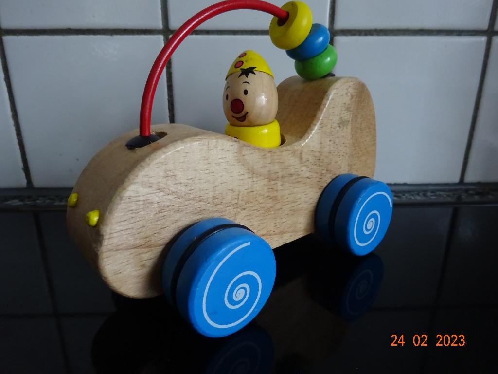 Bumba, houten kralenspel- auto voor kleine handjes, Ophalen of Verzenden