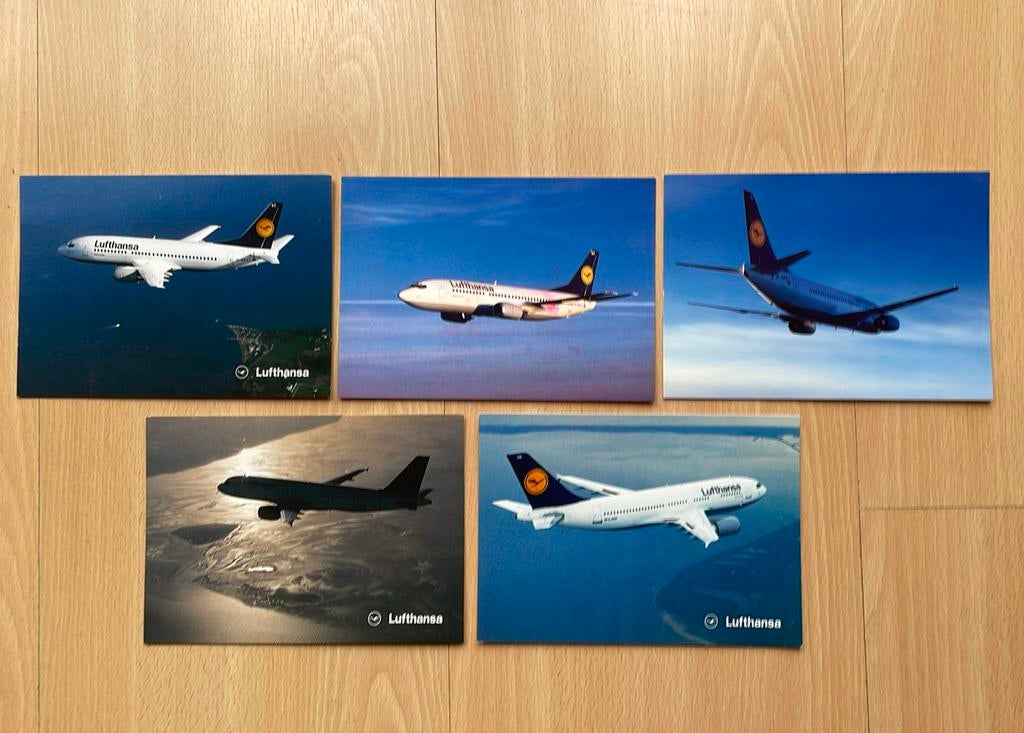Lot de 5 cartes postales Lufthansa, Enlèvement ou Envoi, Comme neuf