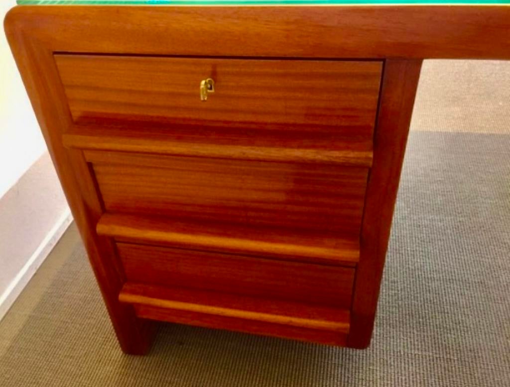 Art Deco Macassar bureau met bescherm glas, Huis en Inrichting, Bureaus, Ophalen of Verzenden, Gebruikt
