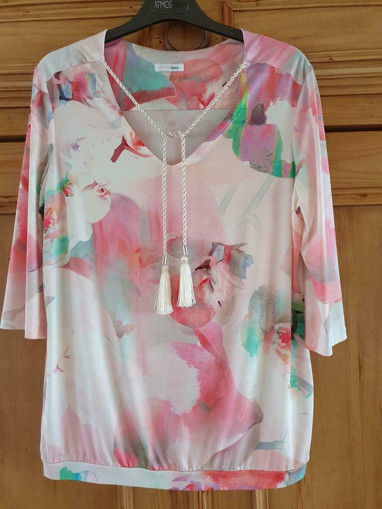 Roze multicolor blouse met 3/4 mouw maat 38/40 ATMOS, Vêtements | Femmes, Blouses & Tuniques, Enlèvement ou Envoi, Comme neuf