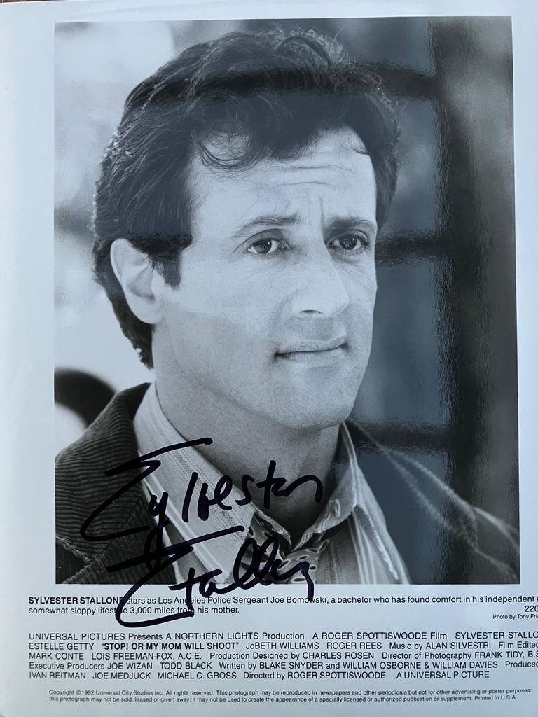 Handtekening Sylvester Stallone, Verzamelen, Ophalen of Verzenden, Zo goed als nieuw