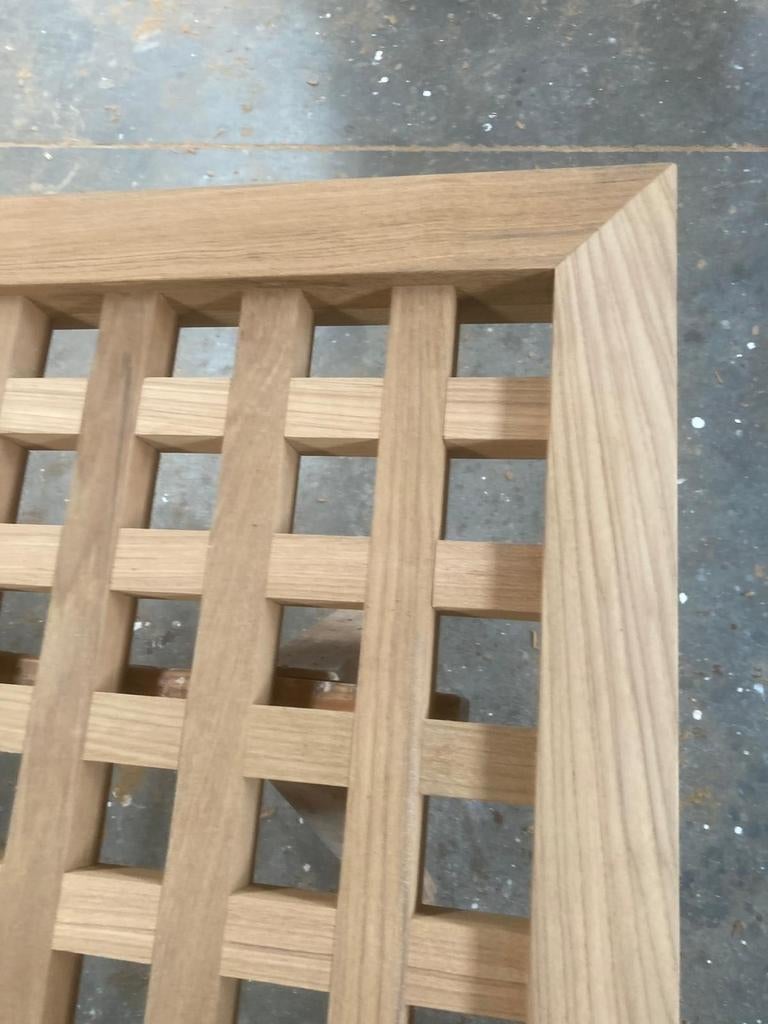 Kwalitatieve en decoratieve houten poort Teak, Jardin & Terrasse, Portes de jardin, Neuf, Portail battant, 100 à 150 cm, Bois