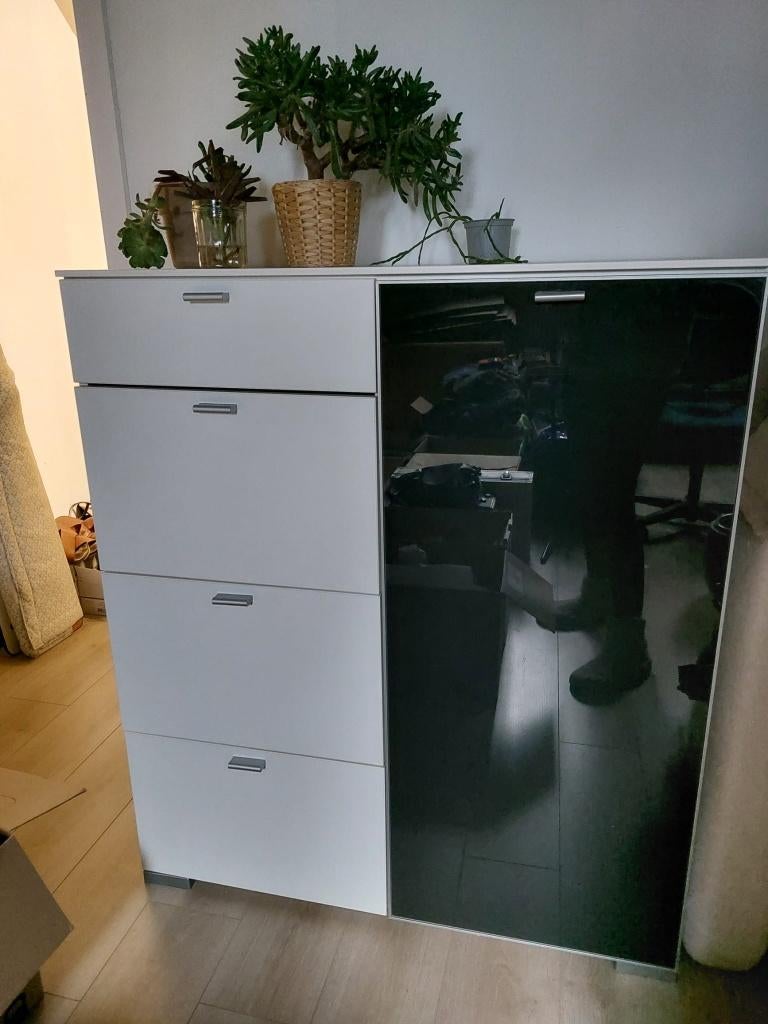 Moderne commode met spiegel, Ophalen, 100 tot 150 cm, Modern, 25 tot 50 cm