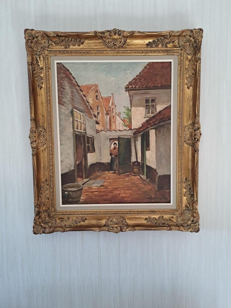 Schilderij Begijnhof Lier, Antiek en Kunst, Ophalen