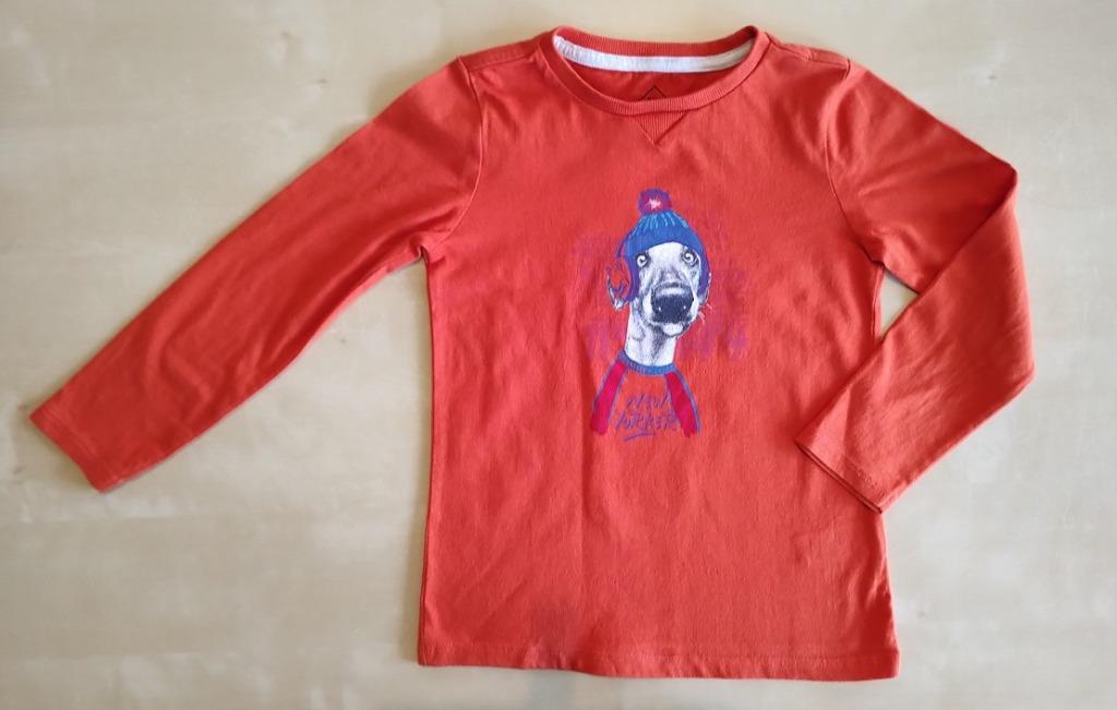 Oranje longsleeve, maat 4-5 jaar, Garçon, Tex, Enlèvement ou Envoi, Chemise ou À manches longues