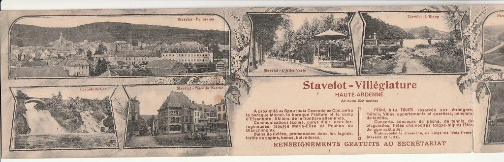Carte panoramique 3 volets triptyque Stavelot Villegiature, Envoi, Non affranchie, Liège