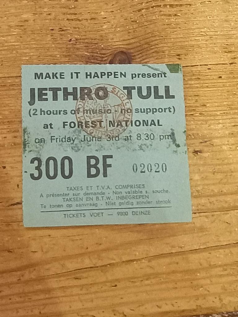 Ticket van Jethro Tull, Tickets en Kaartjes, Eén persoon, Juni, Rock of Poprock