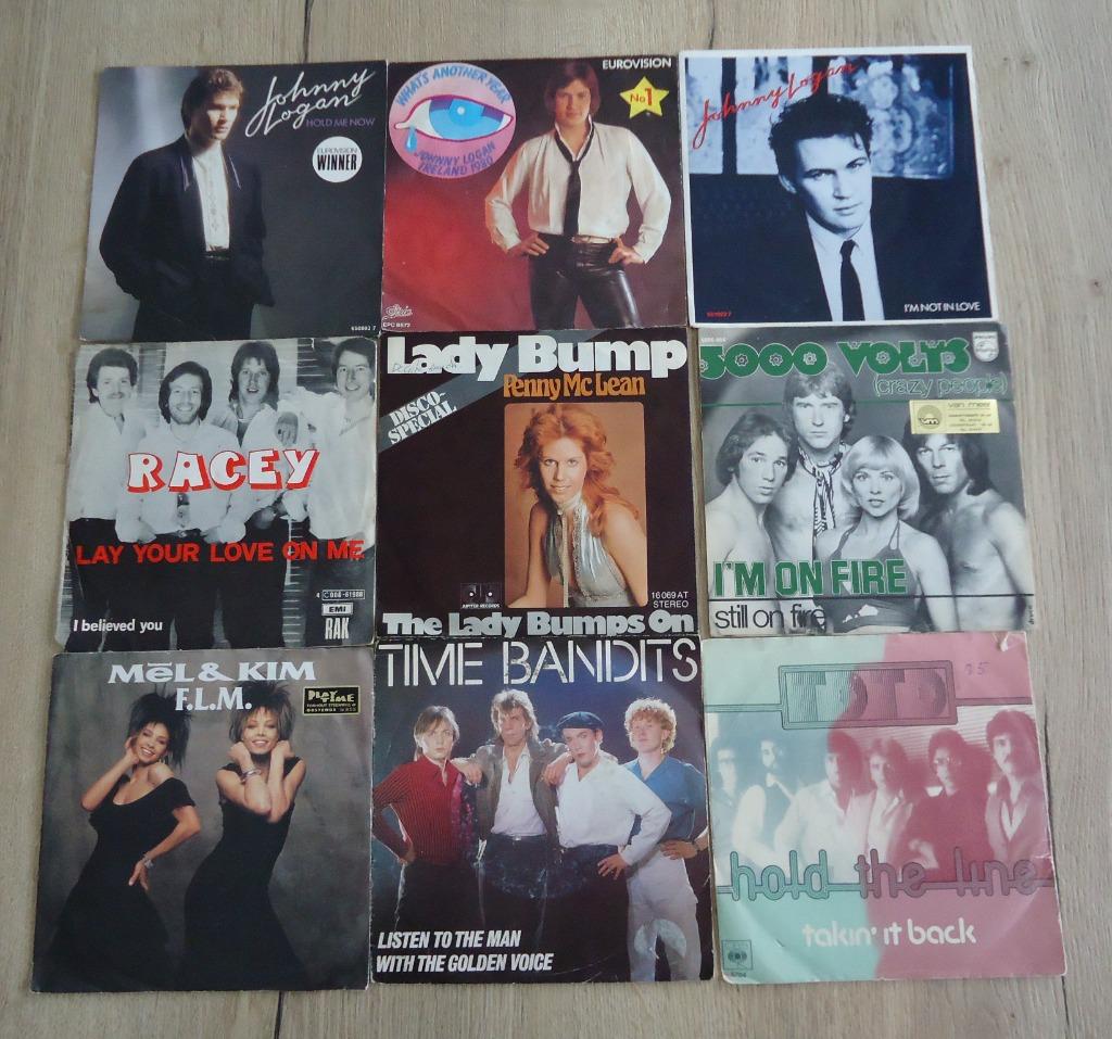 Part 164 - 9 Singles van Johnny Logan, Racey, Penny McLean,, Gebruikt, 7 inch, Single, Ophalen of Verzenden