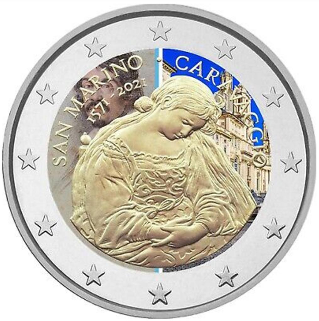 2 euros Saint-Marin 2021 Caravage coloré, Enlèvement ou Envoi, Saint-Marin, 2 euros
