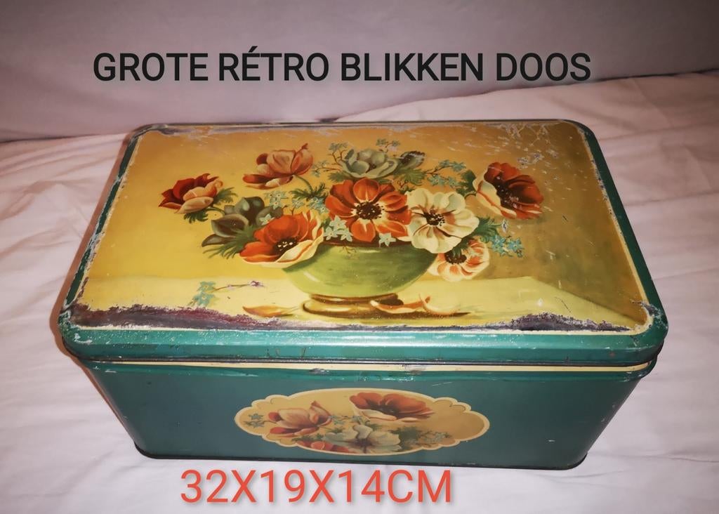 VINTAGE GROTE BLIKKEN DOOS, Ophalen of Verzenden, Gebruikt, Overige, Overige merken