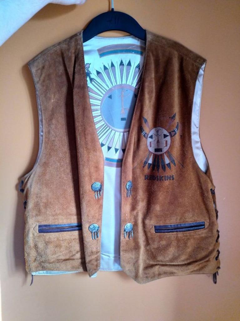 Redskins vest van huid, Enlèvement, Comme neuf, Taille 56/58 (XL)