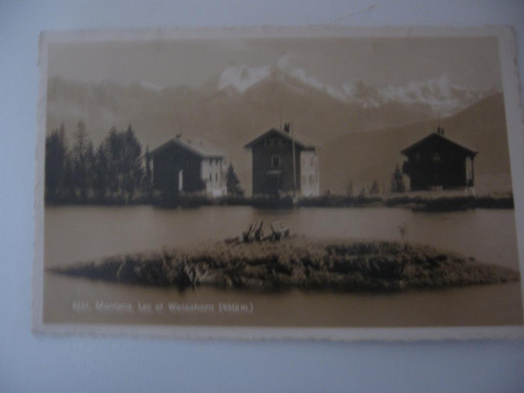 Carte postale avec vue sur le montana. Meer en weisshorn (45, Enlèvement ou Envoi, 1920 à 1940, Affranchie, Hors Europe