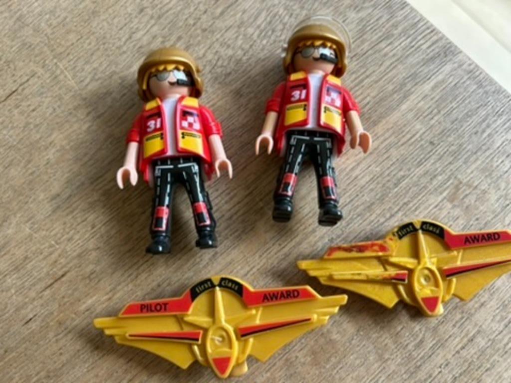 2 piloten Playmobil Race glider zweefvliegtuig – 5219, Ophalen of Verzenden, Gebruikt, Los Playmobil