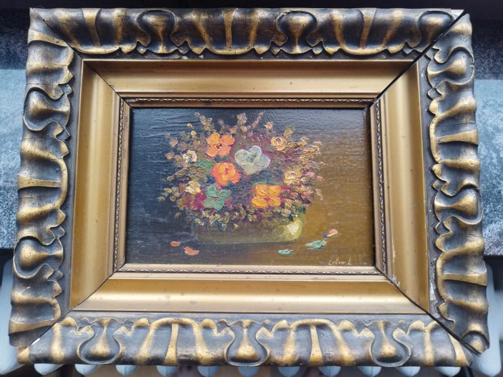 Peinture sur bois nature morte Jean-Baptiste Leopold Colin, Antiquités & Art, Enlèvement
