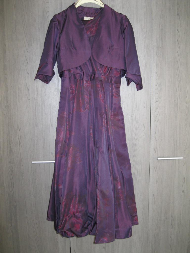 Feestkleed/suitekleed + bolero Kaliko mt 38 in prima staat!, Kleding | Dames, Jurken, Maat 38/40 (M), Paars, Ophalen of Verzenden
