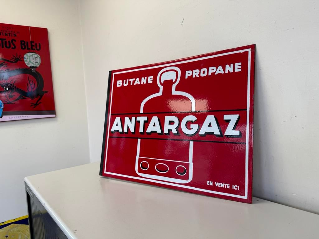 Panneau d'affichage en émail ANTAR, Enlèvement ou Envoi, Utilisé, Panneau publicitaire
