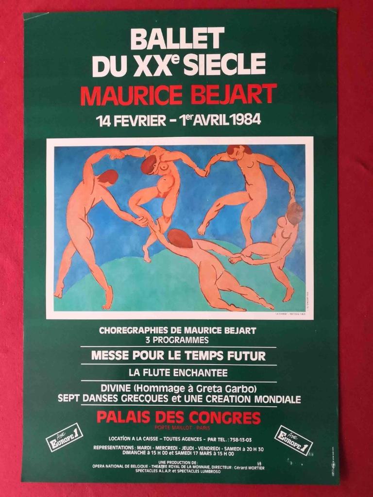 MAURICE BEJART - AFFICHE ORIGINALE - 40/60 cm, Enlèvement ou Envoi, Rectangulaire vertical, A1 jusqu'à A3, Musique