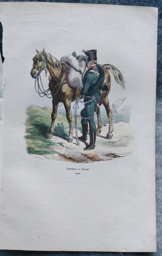 Gravure d'un chasseur à cheval 1812 1er empire Napoléon, Enlèvement ou Envoi, Armée de terre, Photo ou Poster