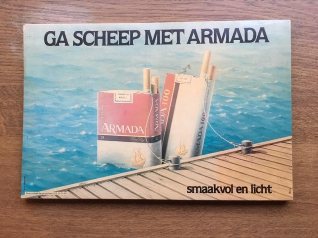 ARMADA vintage publicity, Verzamelen, Ophalen, Zo goed als nieuw, Reclamebord