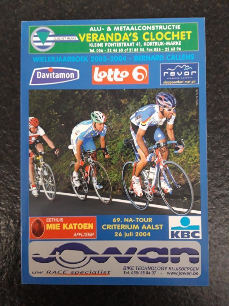 Annuaire cycliste 2003-2004, Neuf, Envoi, Bernard Callens, Course à pied et Cyclisme