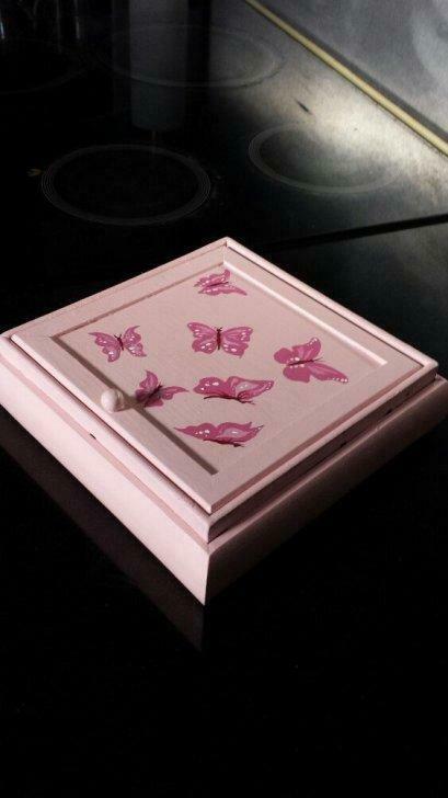 Boîte à bijoux avec miroir deco papillons, Ophalen of Verzenden, Nieuw