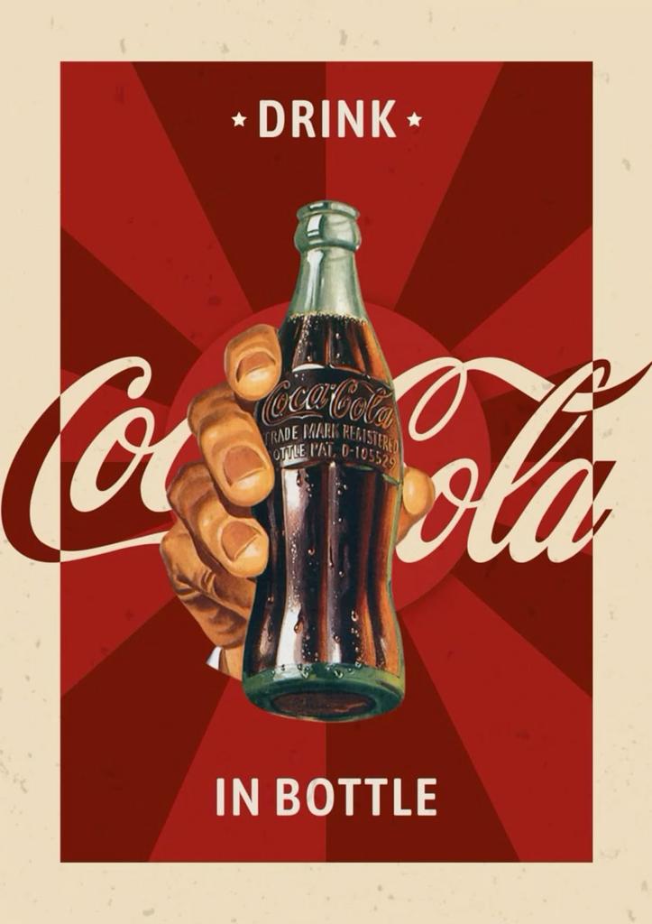 Panneau en métal Coca Cola 4 - Mancave vintage rétro, Enlèvement ou Envoi, Comme neuf, Panneau publicitaire