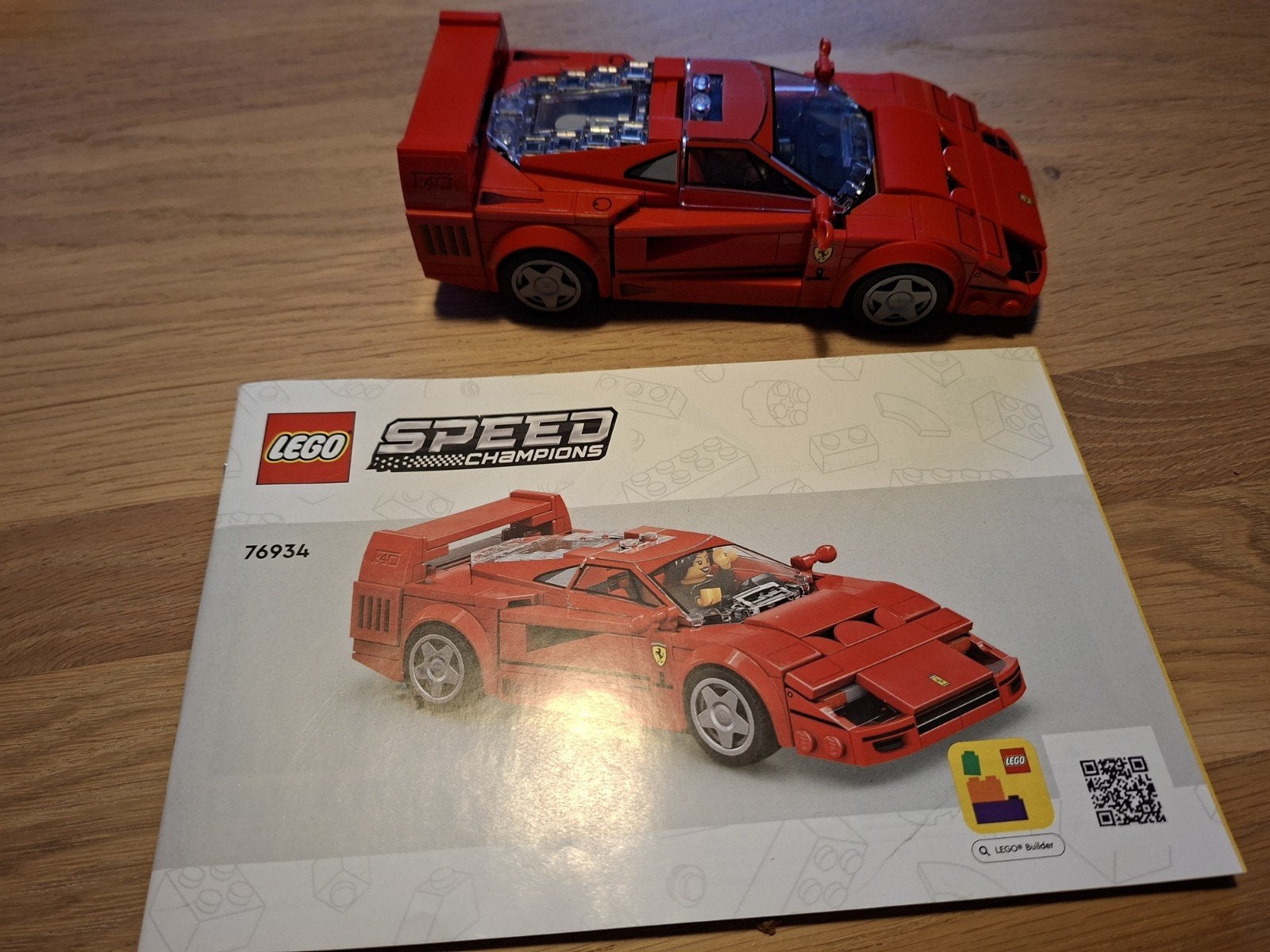lego 76934 Ferrari F40 Supercar, Lego, Ensemble complet, Instructions incluses, Speed Champions