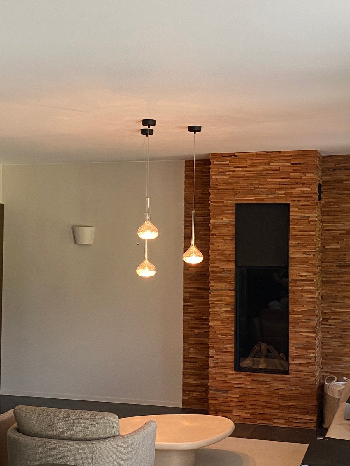 Hanglamp glas met kristallen, Ophalen, Nieuw, Glas