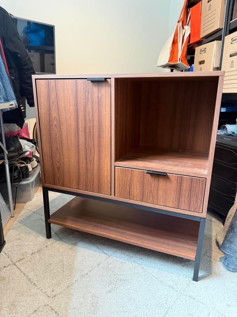 Walnootkleurige Houten Dressoir Sweeek, Ophalen, 100 tot 150 cm, Overige materialen, Vintage