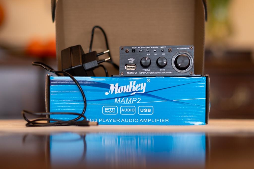 Monkey Mamp2 compleet + 2 luidsprekers 20,5W 8Ω -, Zo goed als nieuw, Minder dan 60 watt, Front, Rear of Stereo speakers, Ophalen