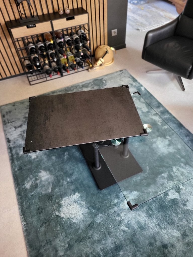 Design Salontafel, Verre, 50 à 100 cm, Comme neuf, Enlèvement