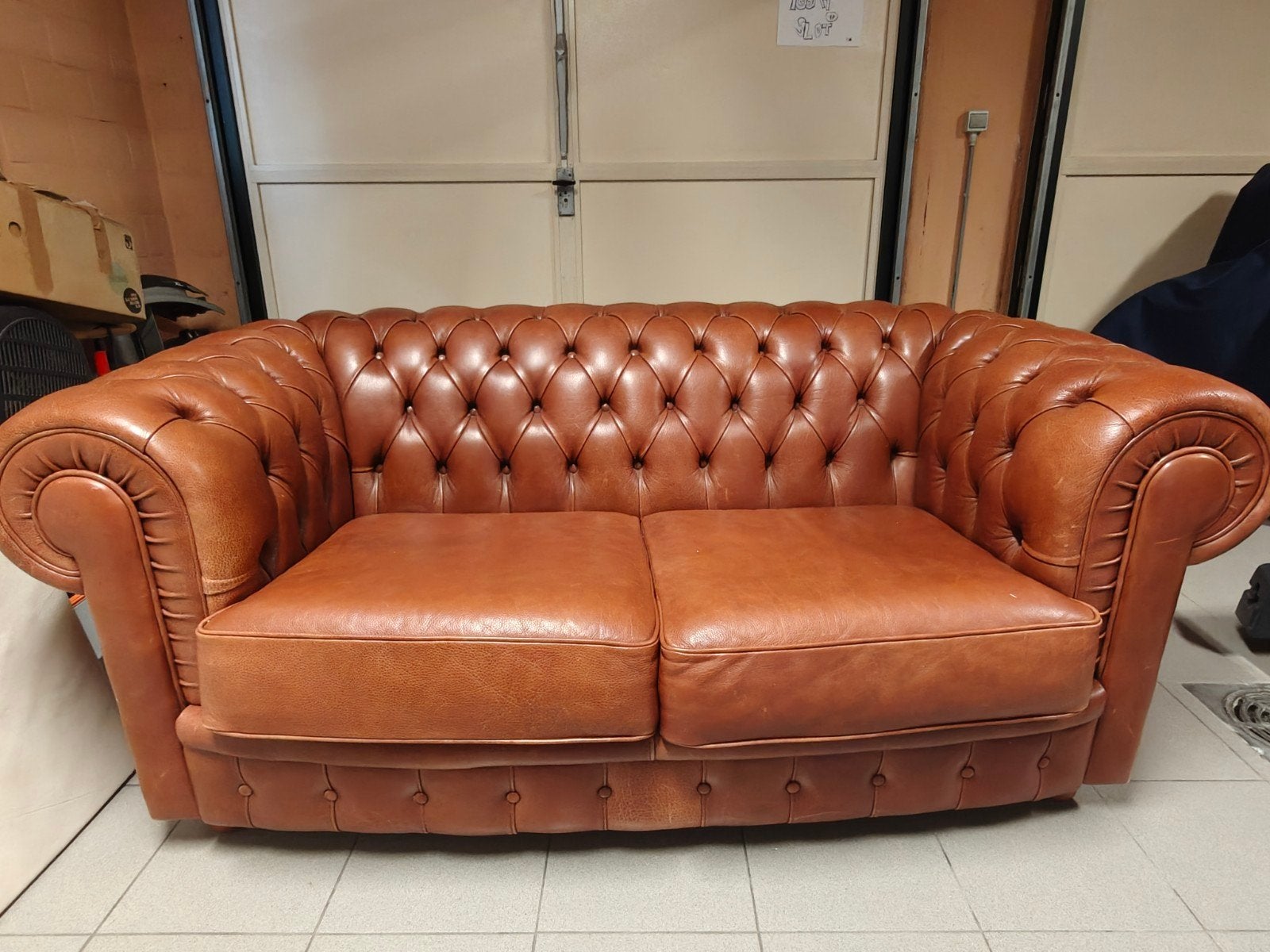 Chesterfield model, Huis en Inrichting, Ophalen, Gebruikt, Rechte bank, Chesterfield
