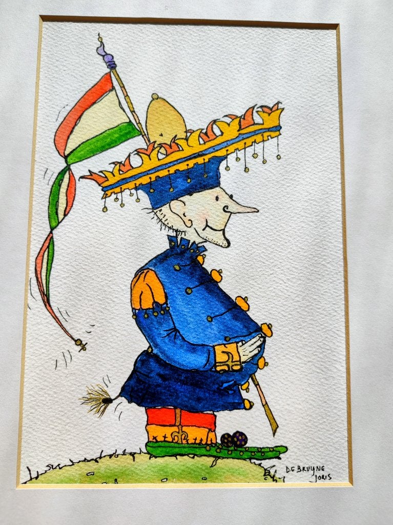 Oeuvre originale de Joris DE BRUYNE (1896-1965), Antiquités & Art, Enlèvement ou Envoi, Dessin, Aquarelle, Sous verre