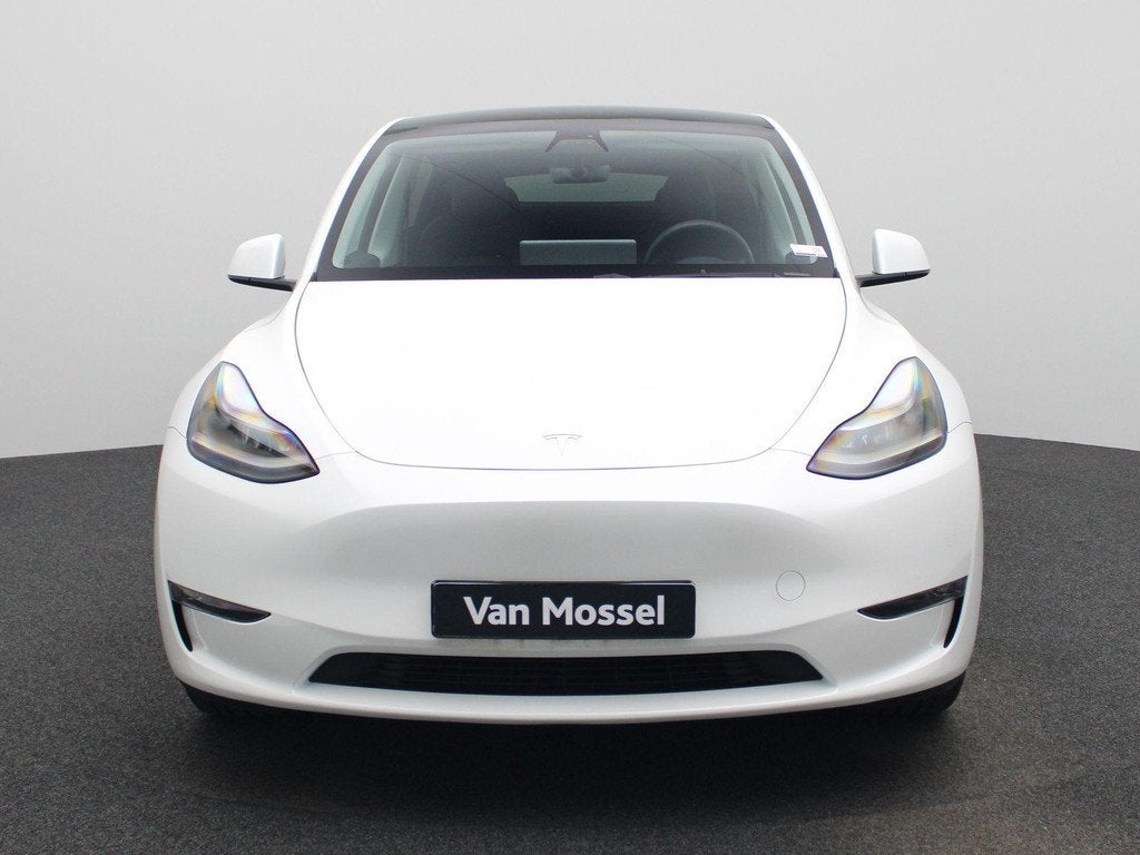 Tesla Model Y Long Range AWD 75 kWh, Auto's, Automaat, Stof, Gebruikt, Wit