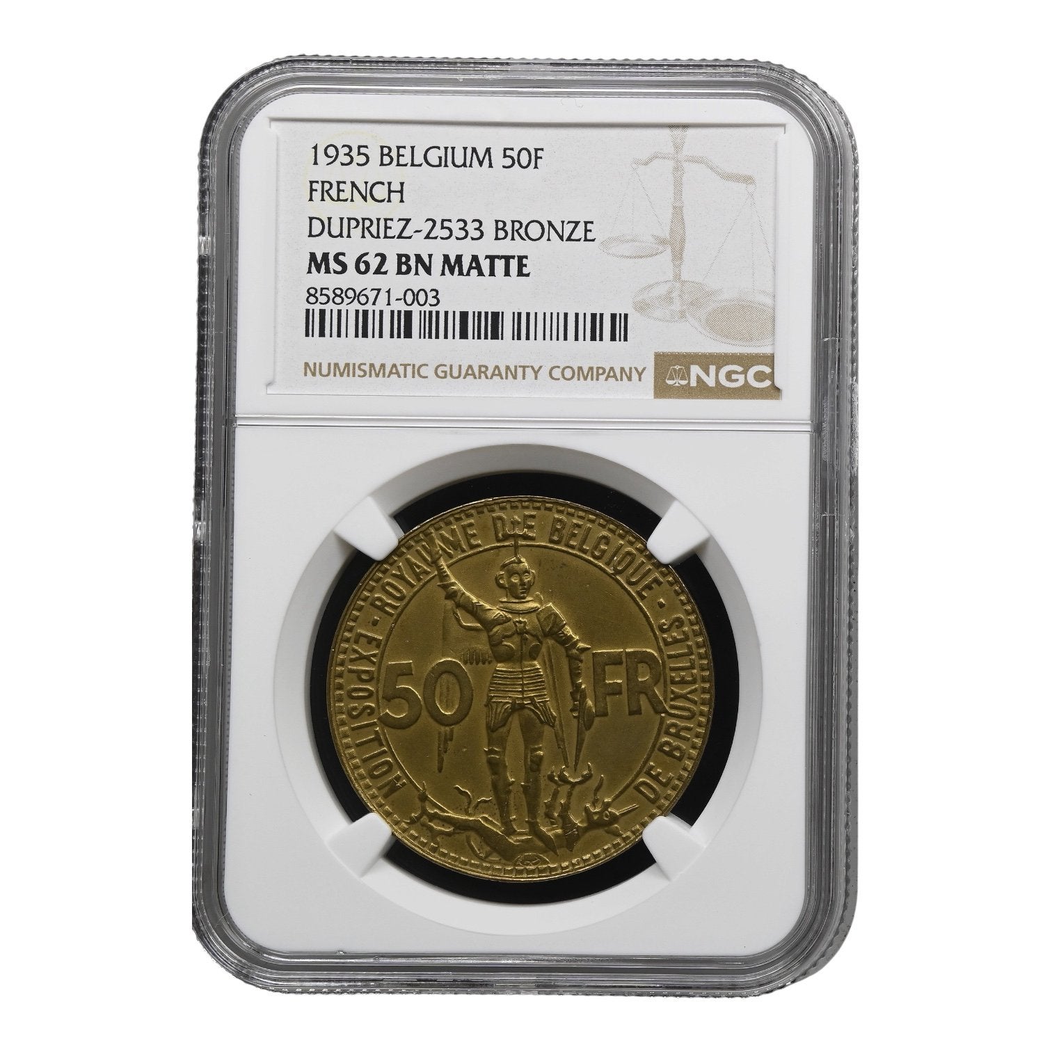 Belgique 50 francs 1935 ESSAI R2 TOP POP, Enlèvement